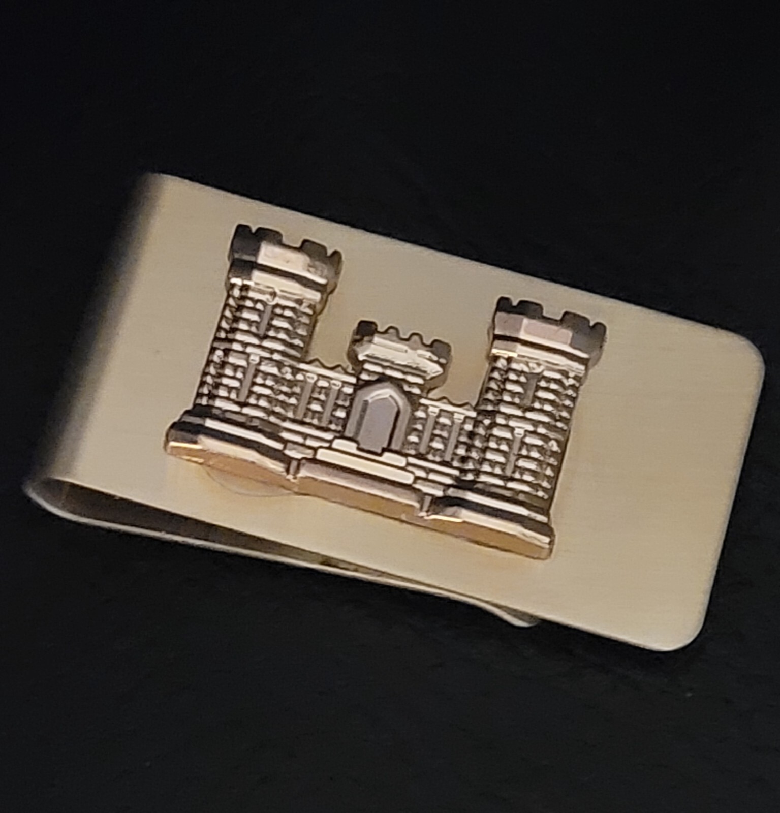 US ARMY USMC Marine Corp ENGINEER CASTLE Badge Insignia MONEY CLIP