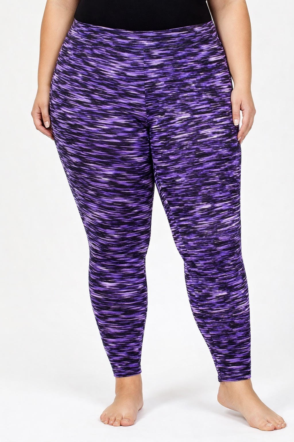Catherines Purple Striped Active Legging Pants Plus 2X, 22/24