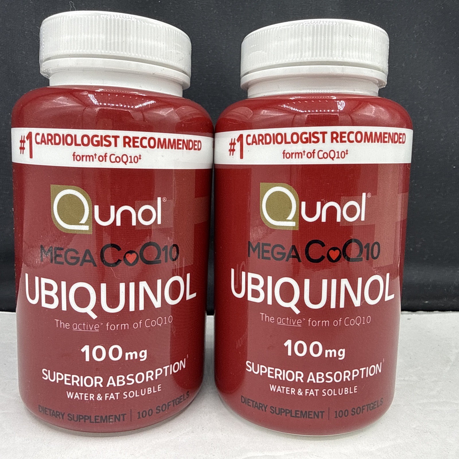 (2) Qunol MEGA CoQ10 Ubiquinol 100mg 100 softgels/btl x2 Exp 6/2027