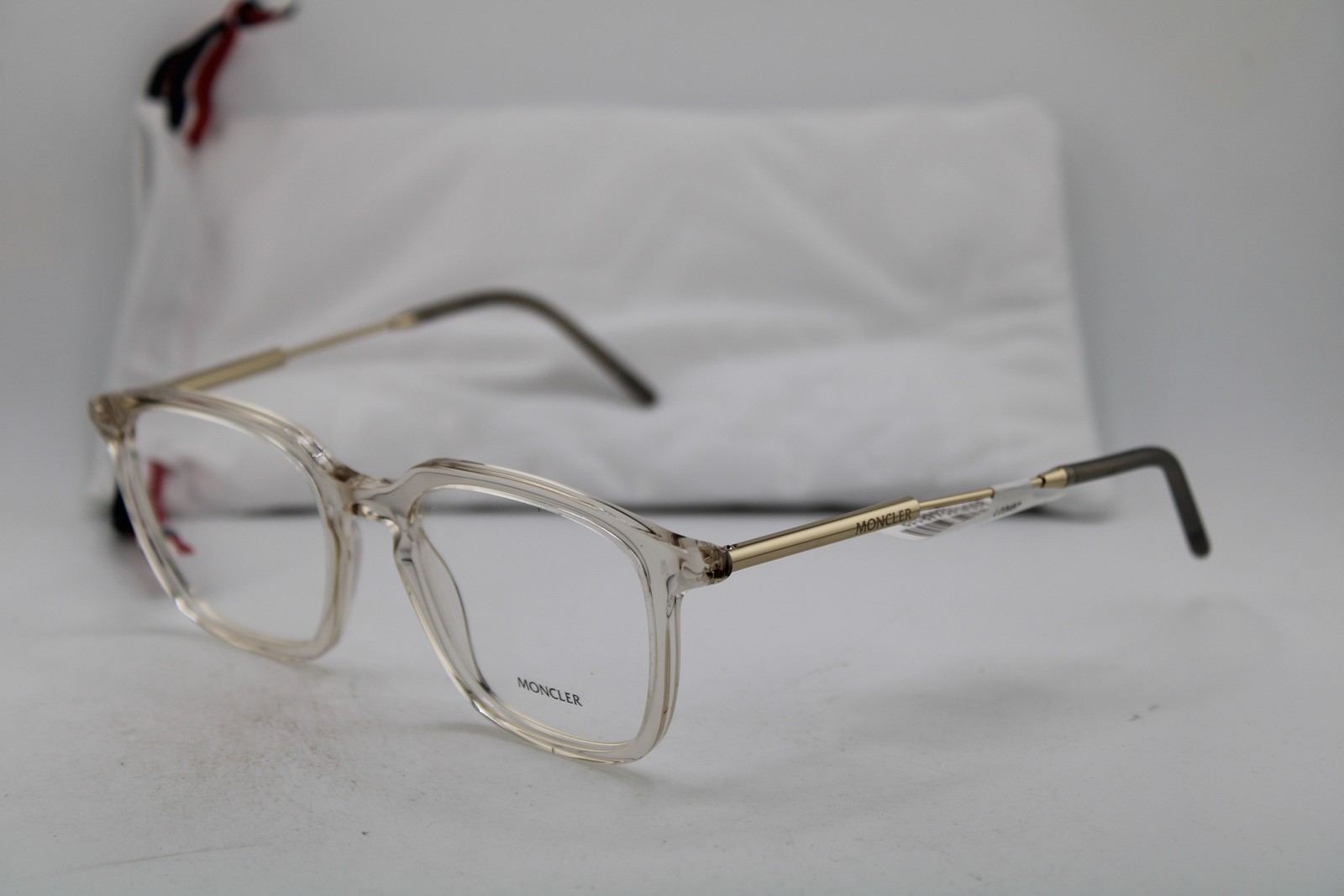 NEW MONCLER ME 2012 3003 CLEAR GOLD GREY AUTHENTIC EYEGLASSES 51-20