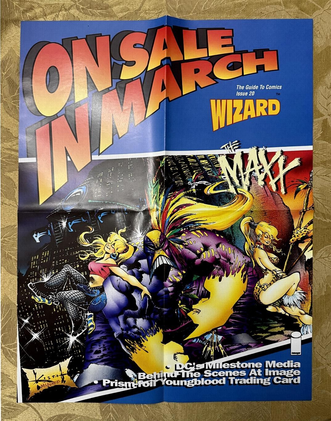 1993 WIZARD / IMAGE #20 RETAIL PROMO POSTER THE MAXX (FOLDED NEW) SAM KEITH ART*