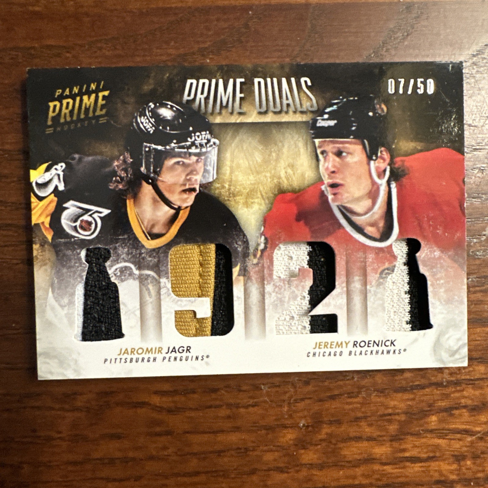 2013-14 PANINI PRIME JAROMIR JAGR JEREMY ROENICK DUALS /50 #D-JR MEM
