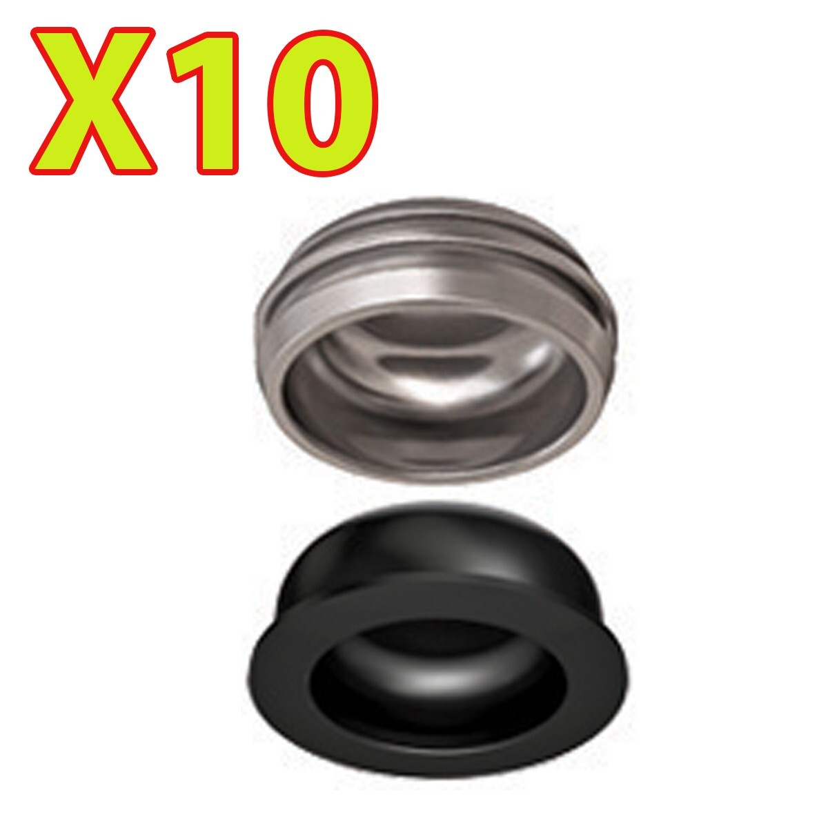 Overdenture Abutment Removable Replacement Metal Housing & Lab Cap Assembly (10) Overdenture Abutment Removable Replacement Metal Housing & Lab Cap Assembly (10)