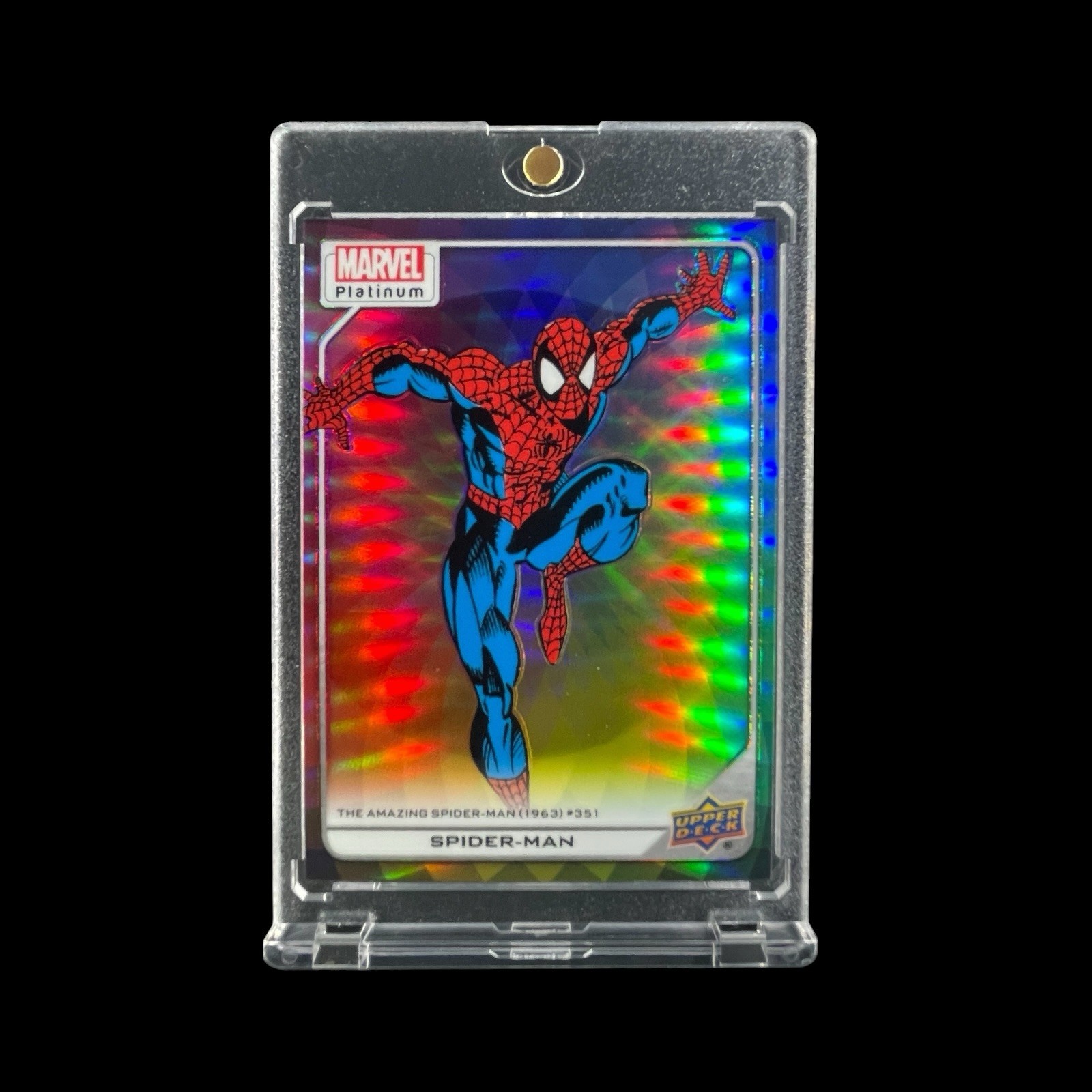 SPIDER-MAN RARE RAINBOW COLOR WHEEL REFRACTOR PRIZM CARD Upper Deck - Marvel