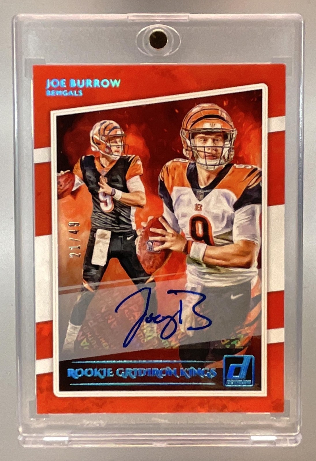 2020 Panini Donruss Joe Burrow Rookie Gridiron Kings Autograph Auto #/49 FD287 2020 Panini Donruss Joe Burrow Rookie Gridiron Kings Autograph Auto #/49 FD287