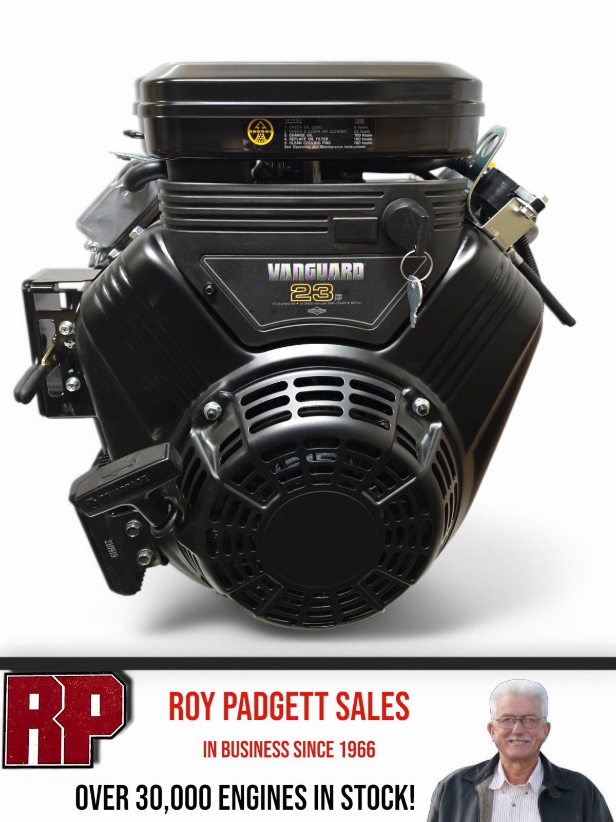 23HP Briggs & Stratton Vanguard 386447-0444 Horizontal Engine 1-1/8\