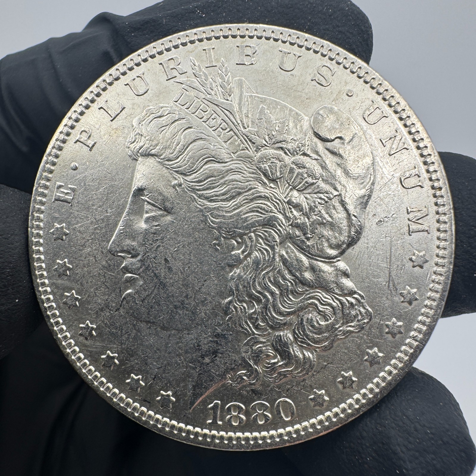 1880-O Morgan Silver Dollar AU Details 14768 