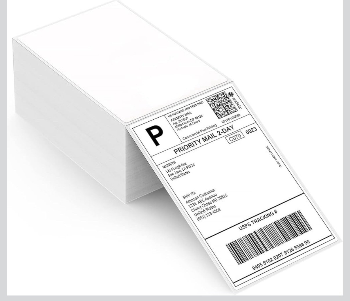 Thermal Direct Shipping Label (Pack of 500 4x6 Per Fanfold Labels)