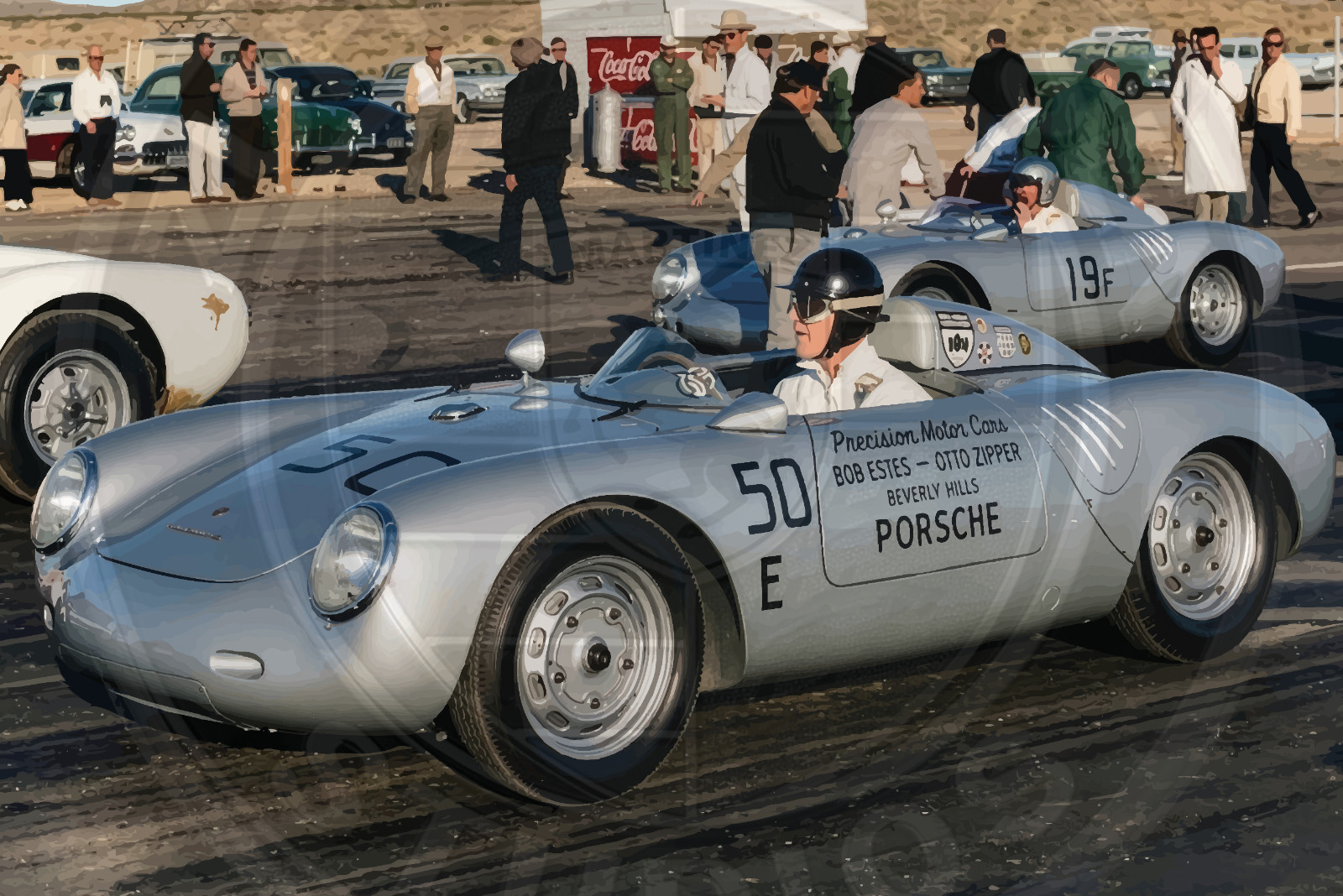 Ken Miles Porsche 550 Spyder Poster Vintage Racing Wall Art Print Decor