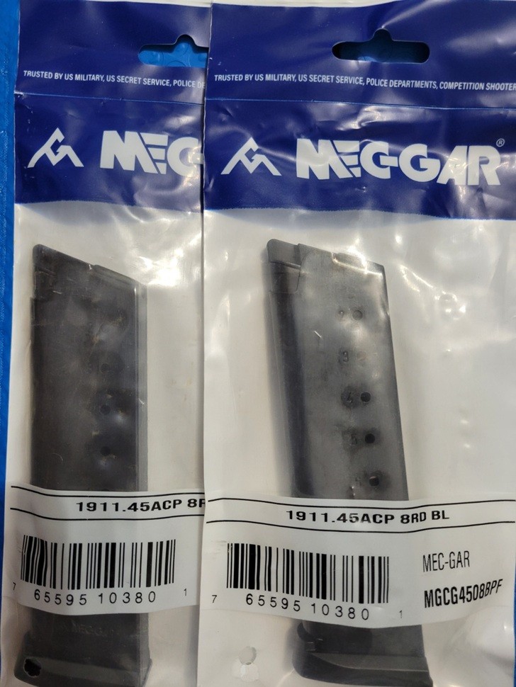 MecGar 1911 45acp 8 Round Magazine Blued 8rd Mag MGCG4508BPF - NEW - QTY 2