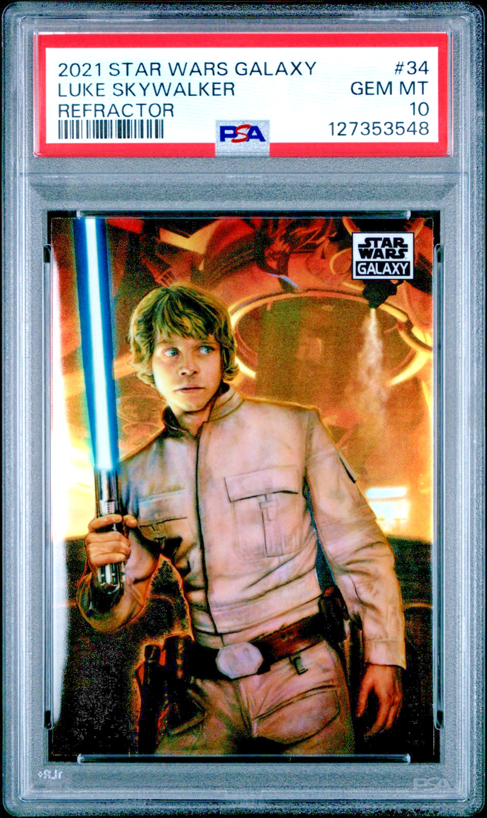 2021 Topps Chrome Star Wars Galaxy Luke Skywalker Refractor #34 PSA 10 RARE 2021 Topps Chrome Star Wars Galaxy Luke Skywalker Refractor #34 PSA 10 RARE