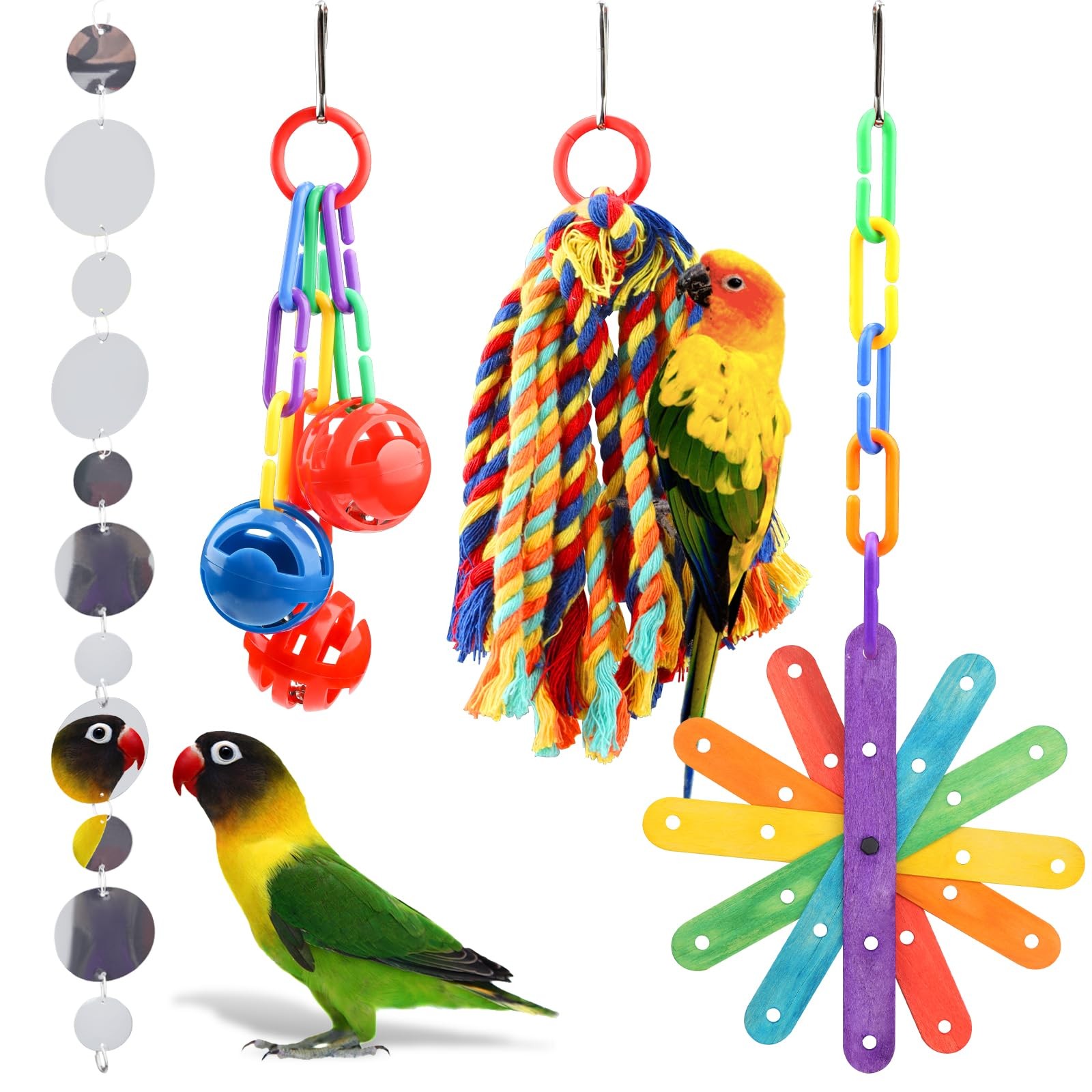 QUOZUO Small Bird Toys Parakeet Cage Accessories, Toys, colorful QUOZUO Small Bird Toys Parakeet Cage Accessories, Toys, colorful