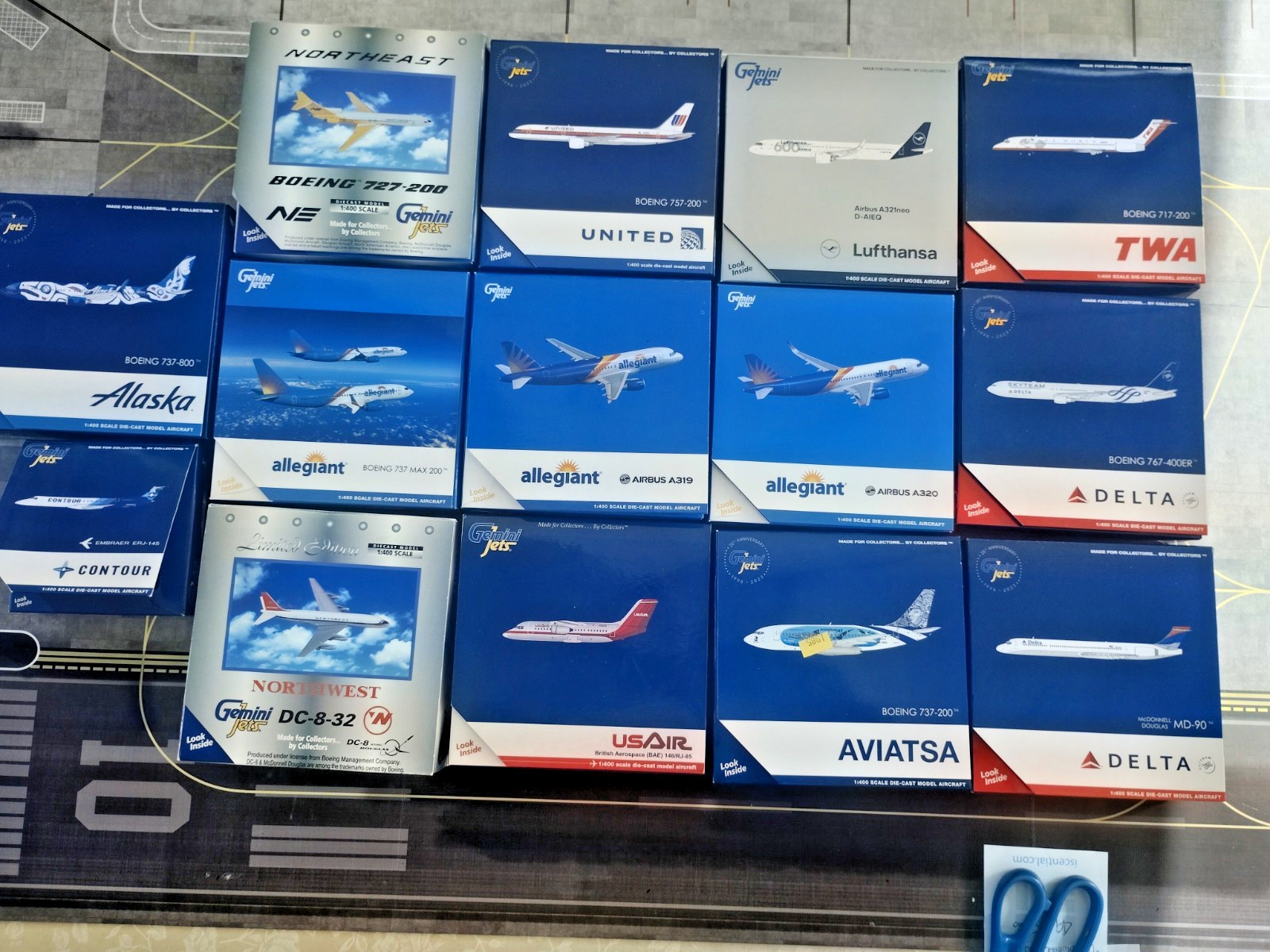 Bundle of 14 GeminiJets 1:400 Diecast Airbus, Boeing, McDonnell Douglas, Embraer