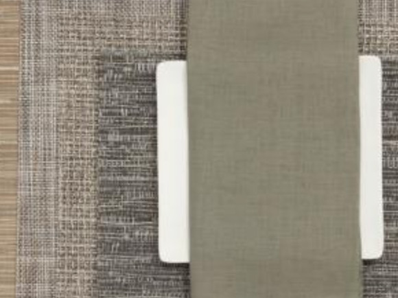CHILEWICH SOLID LINEN PALE GREY 21\