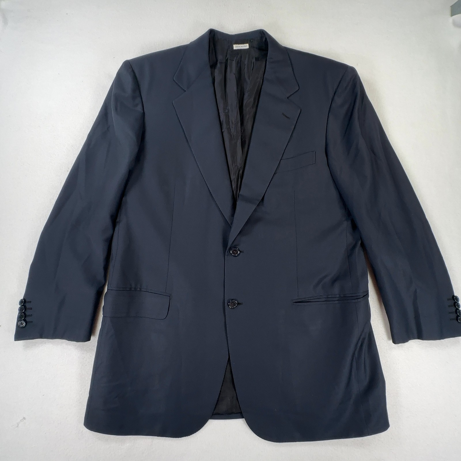 Brioni for Bergdorf Goodman Hand Tailored Suit Blazer Jacket Navy Blue Men\'s 42