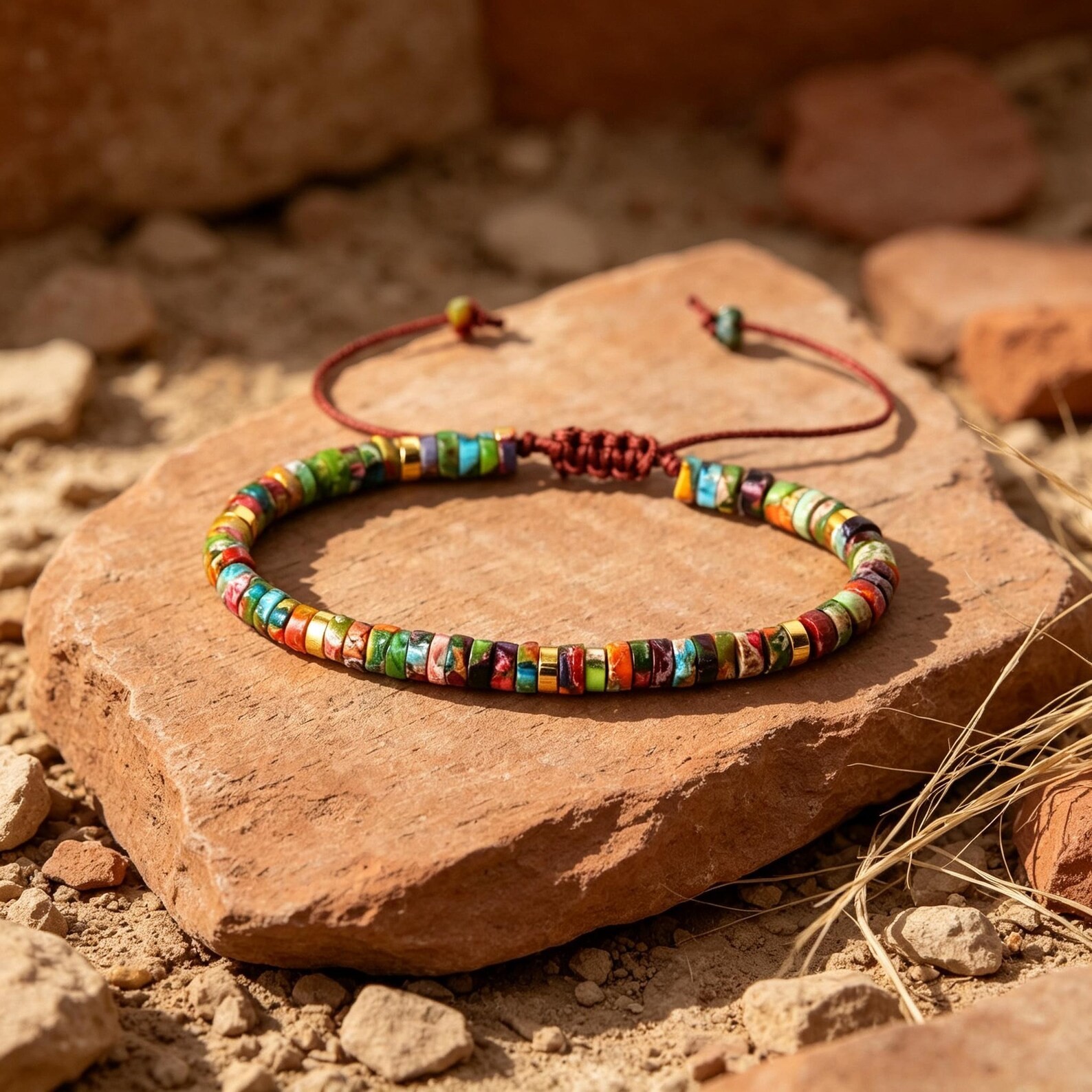 Colorful Imperial Jasper Bracelet Rainbow Stone Crystal Jewelry Healing Jewelry