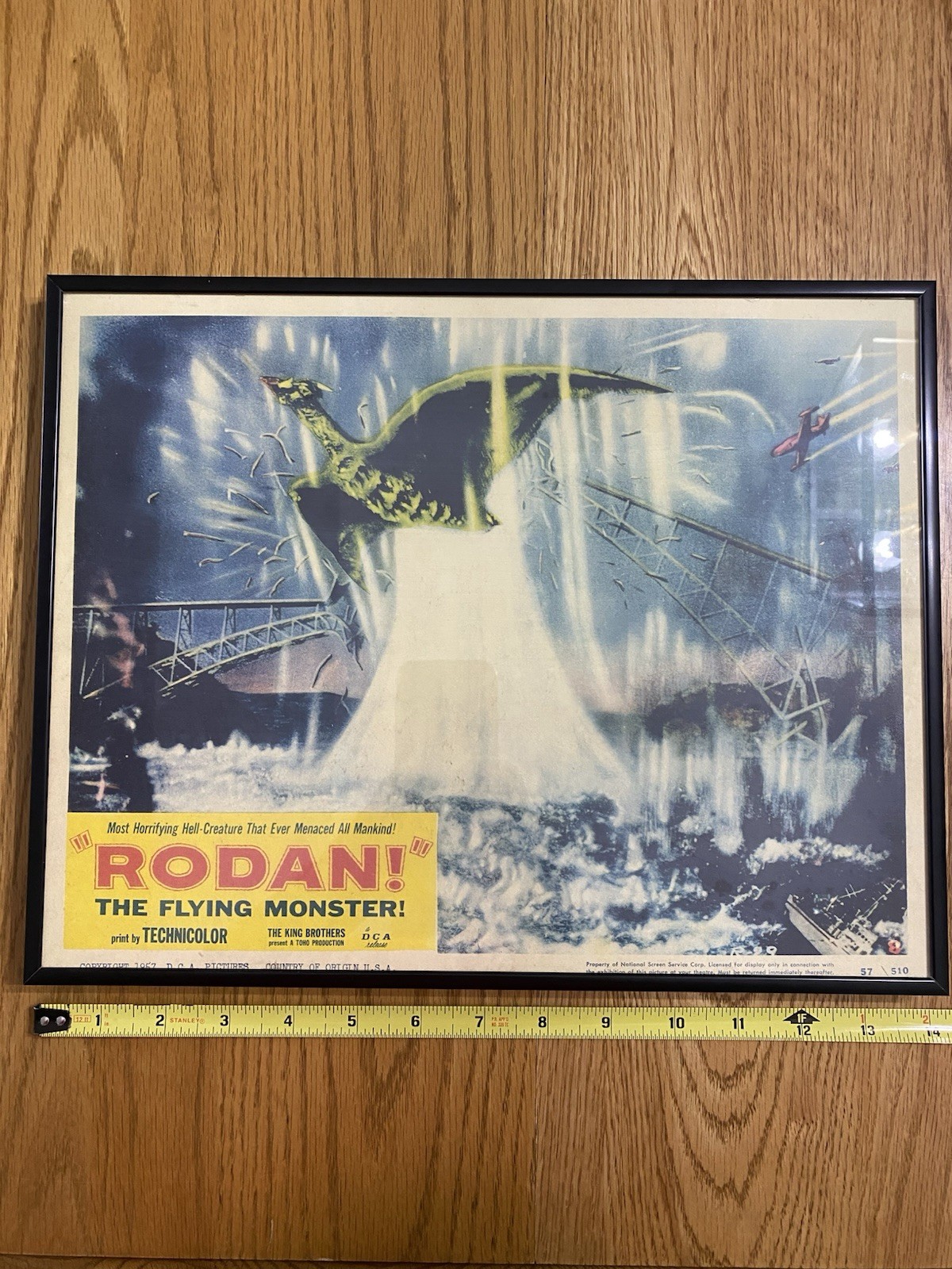 Rodan the Flying Monster, Reprint Of 1957 Sci-fi/Horror Poster, Framed