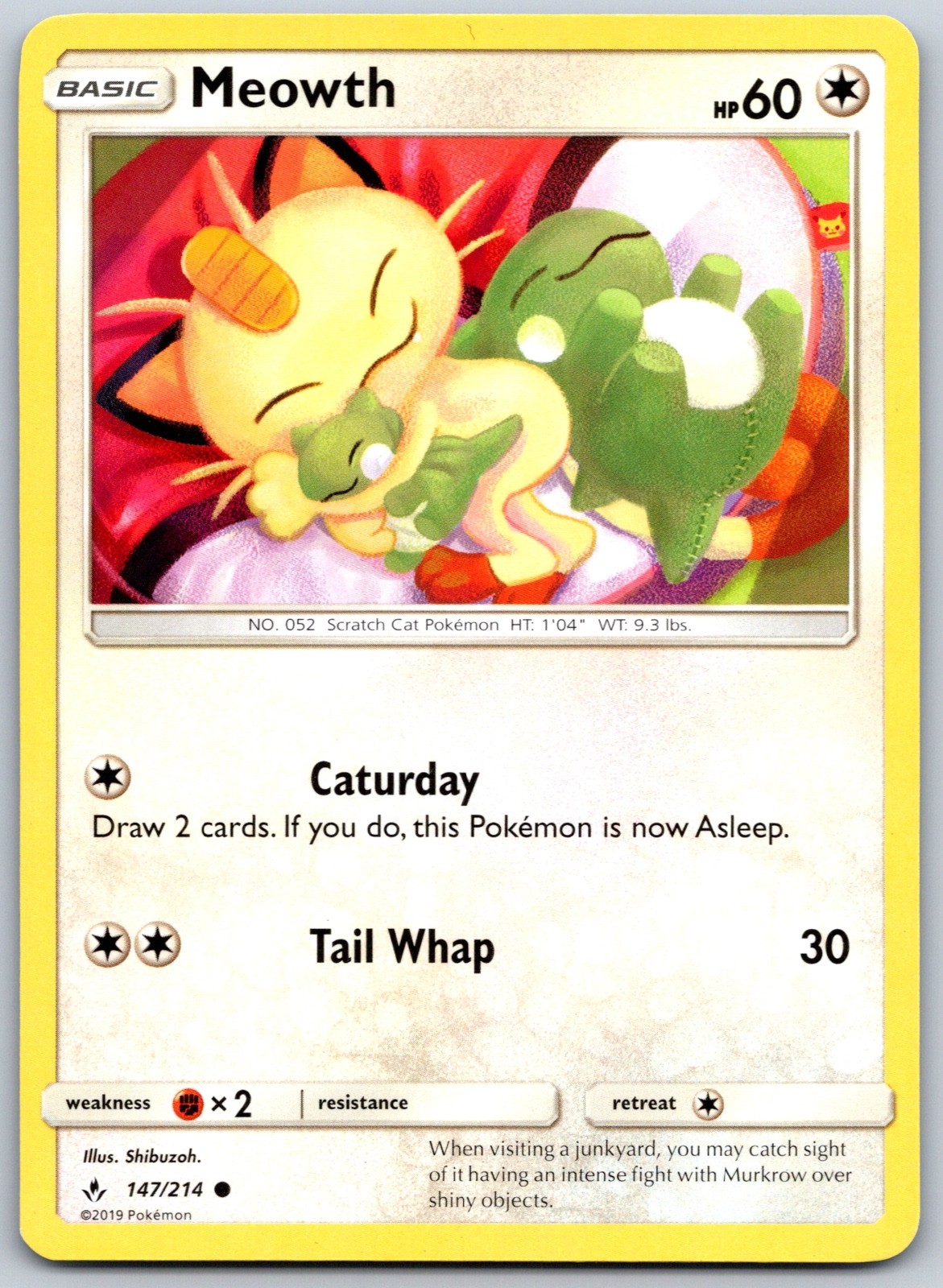 Meowth Common Shibuzoh. SM - Unbroken Bonds 147/214 NM