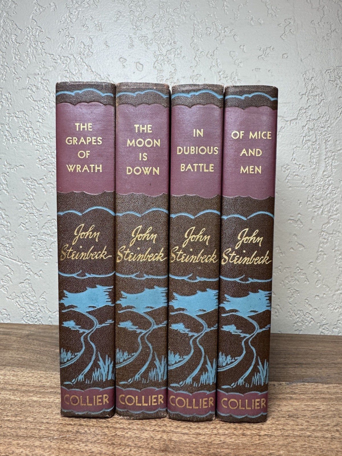 John Steinbeck 4 Book Set Collier 1936-1942 Grapes Wrath Mice Men Hardcover