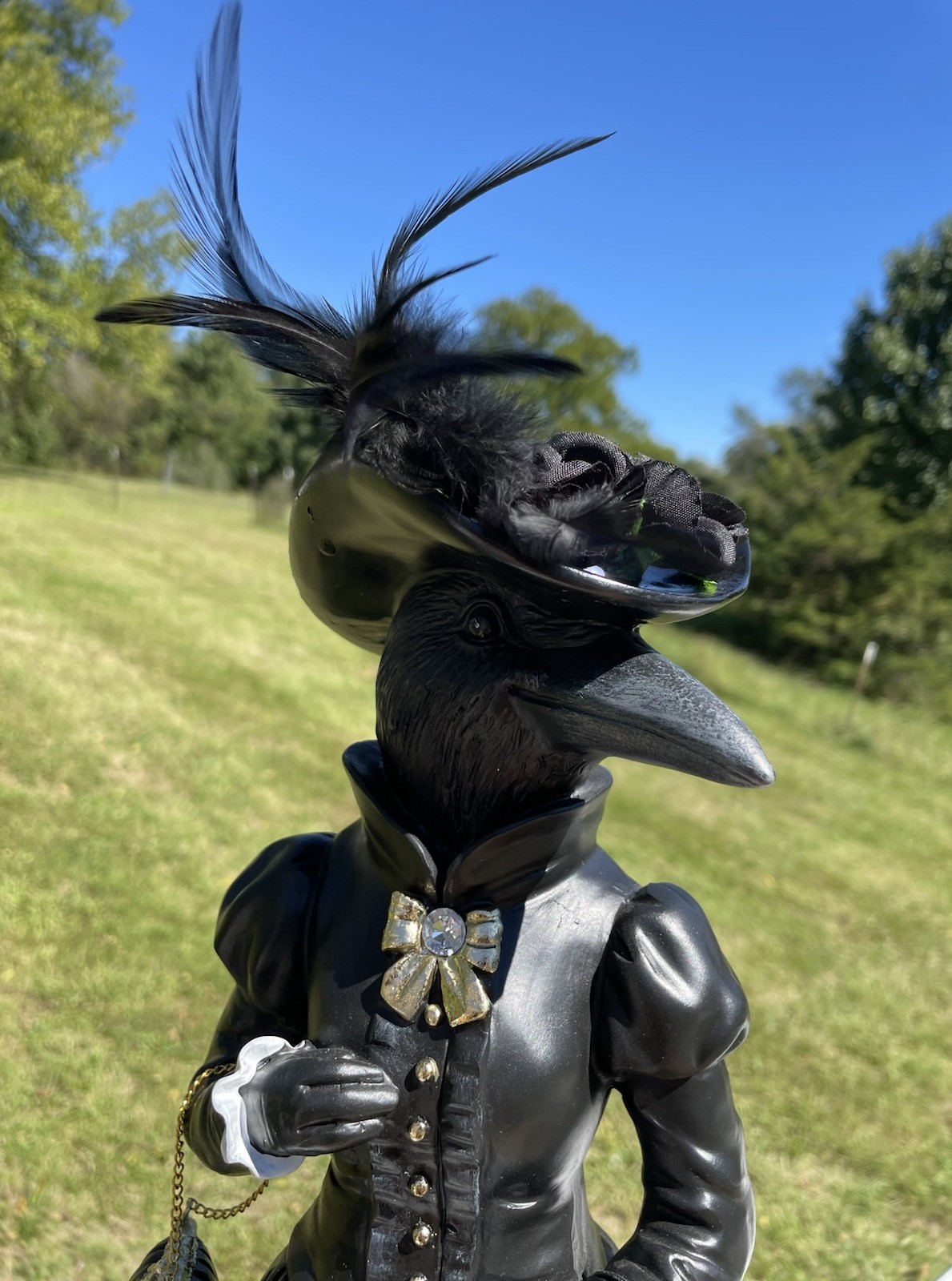 Victorian Raven lady gothic halloween 19 in tall figurine New Victorian Raven lady gothic halloween 19 in tall figurine New