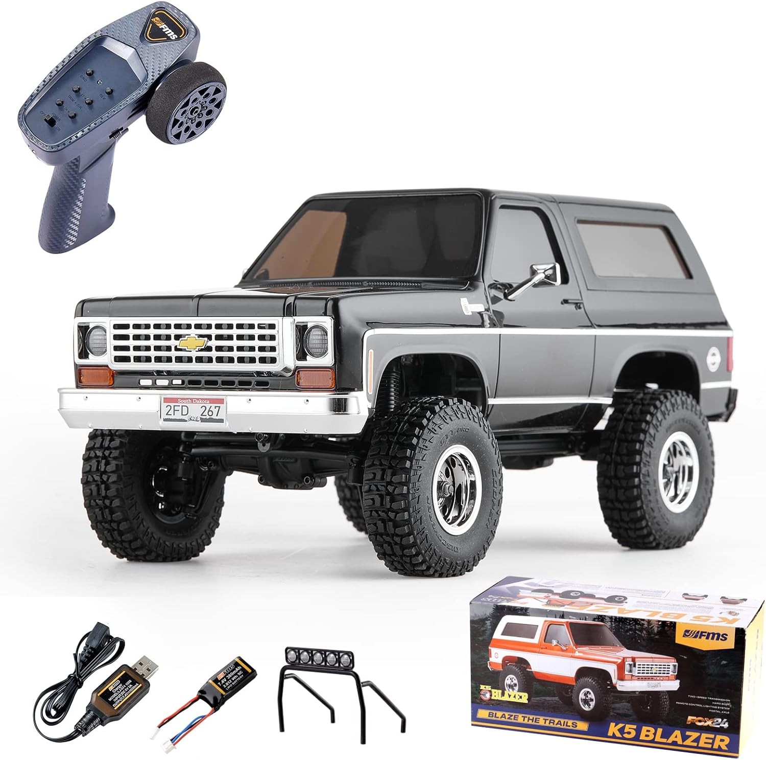 EAZYRC FMS FCX24S 1/24 RC Crawler Chevy K5 S Blazer Officially Licensed, Mini RC