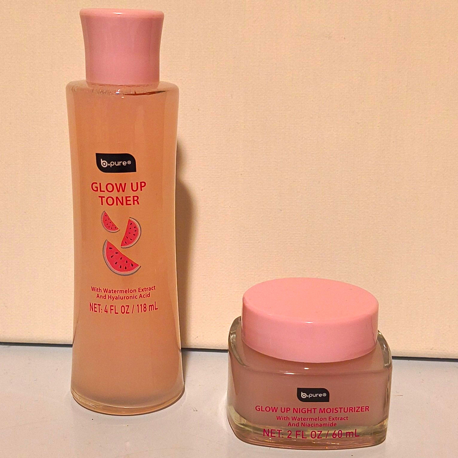 b.pure Glow Up Hydrating Toner 4 fl oz + Night Moisturizer 2 fl oz Set b.pure Glow Up Hydrating Toner 4 fl oz + Night Moisturizer 2 fl oz Set