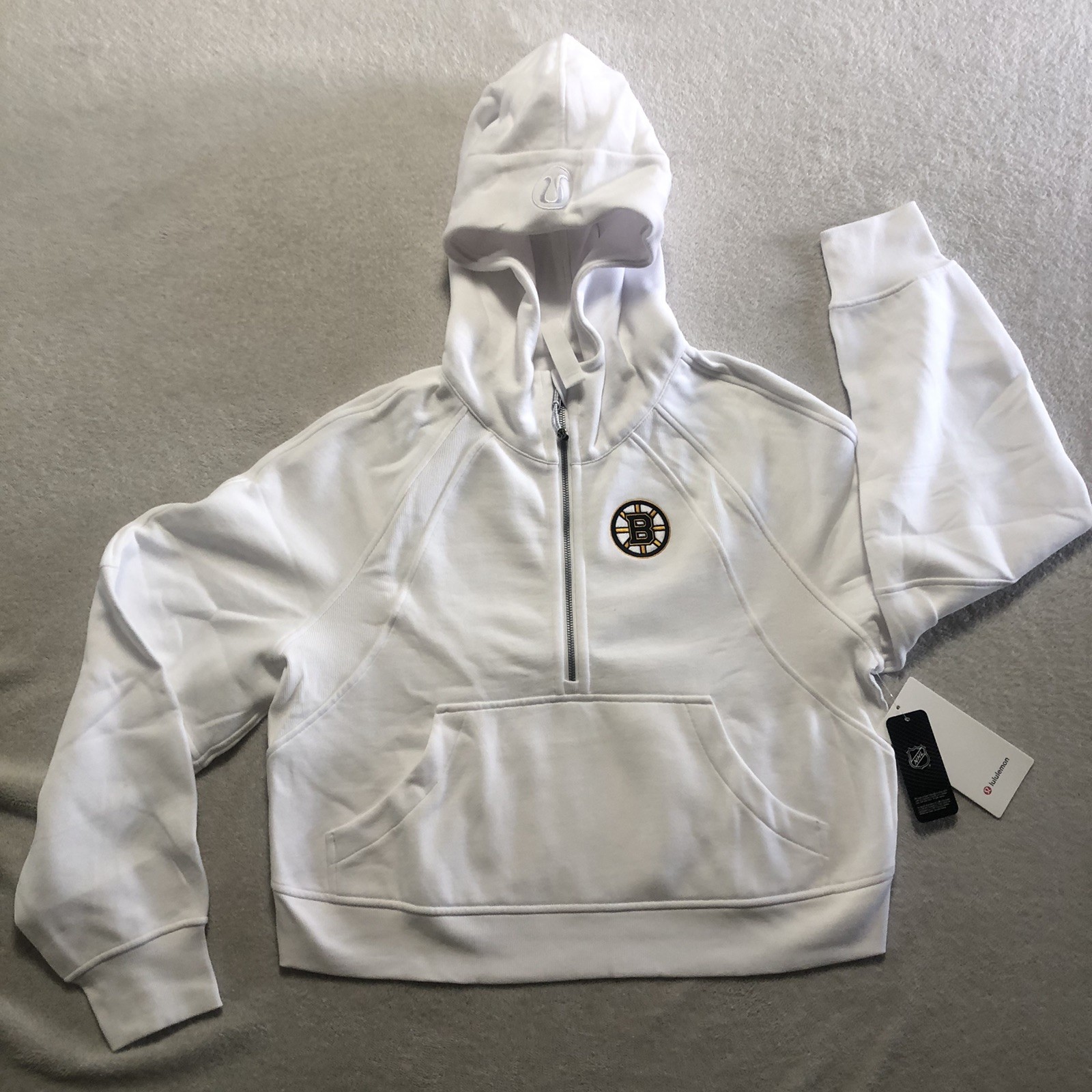 Boston Bruins Lululemon x NHL Women\'s M/L Scuba Oversized Half-Zip Hoodie White Boston Bruins Lululemon x NHL Women\'s M/L Scuba Oversized Half-Zip Hoodie White