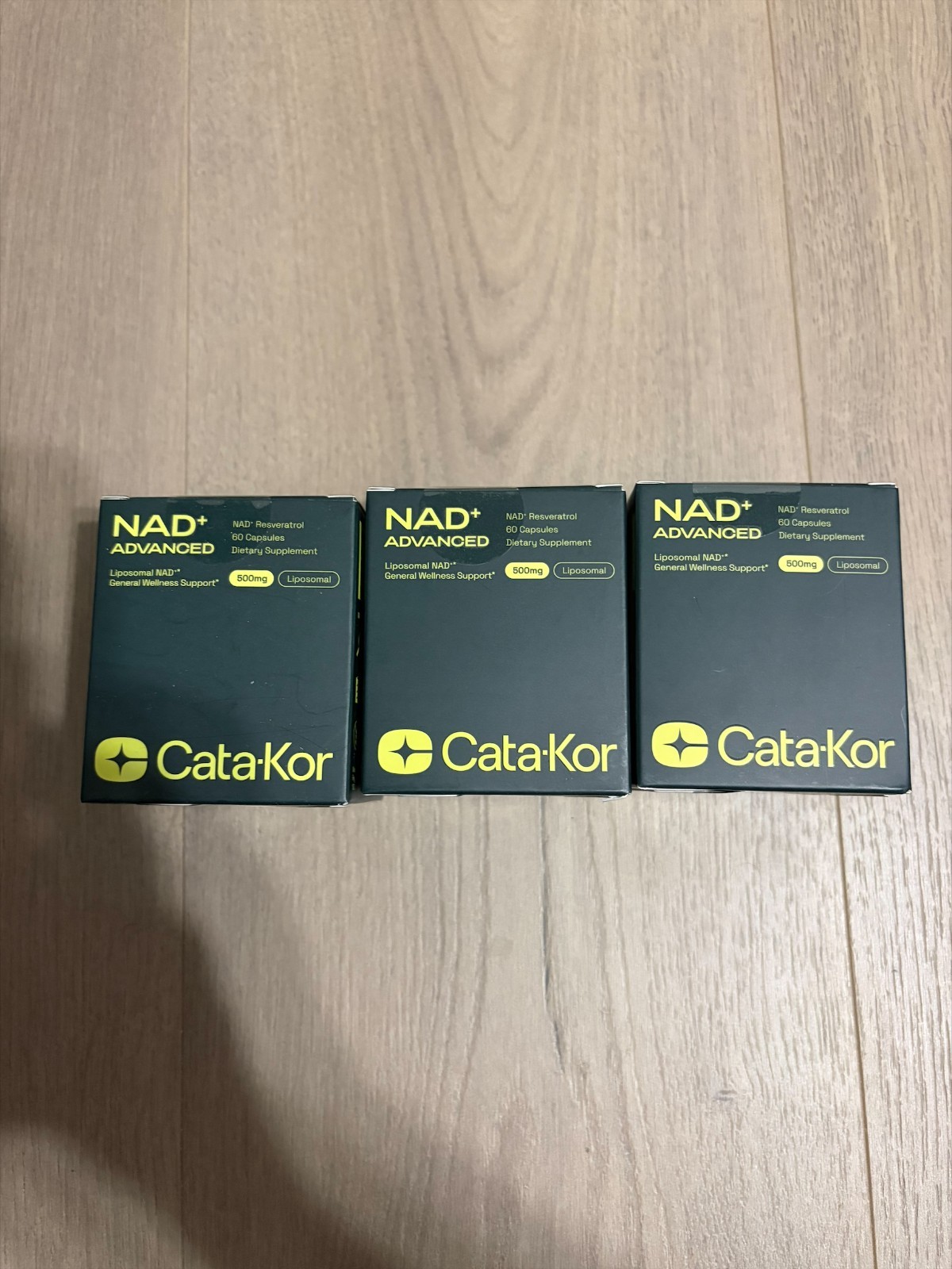3PCS Cata-Kor NAD+ Advanced 500mg Liposomal NAD+ with Resveratrol |180 Capsules+