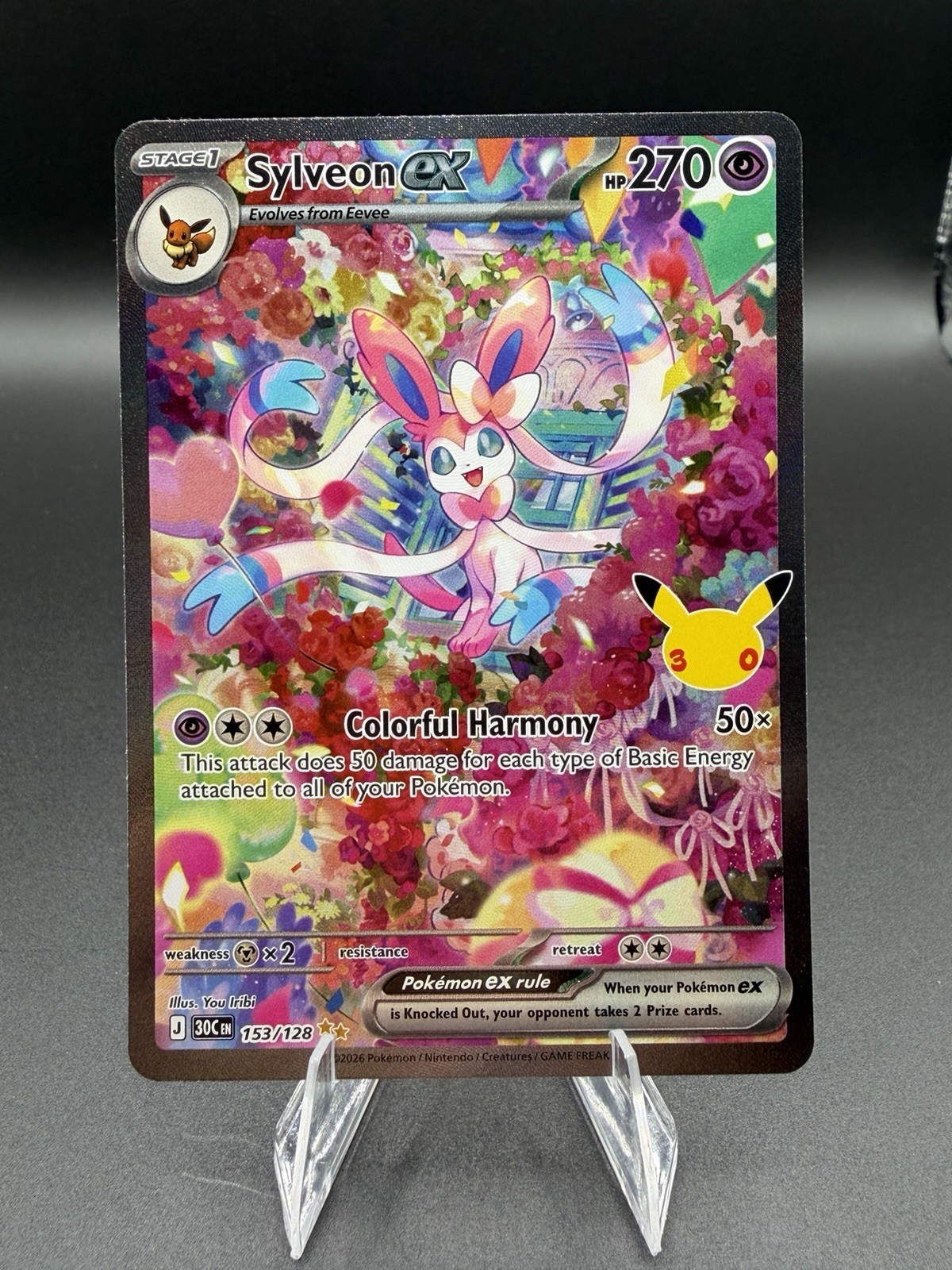 Pokémon TCG Sylveon ex 153/128 30th Celebrations English NM IN HAND