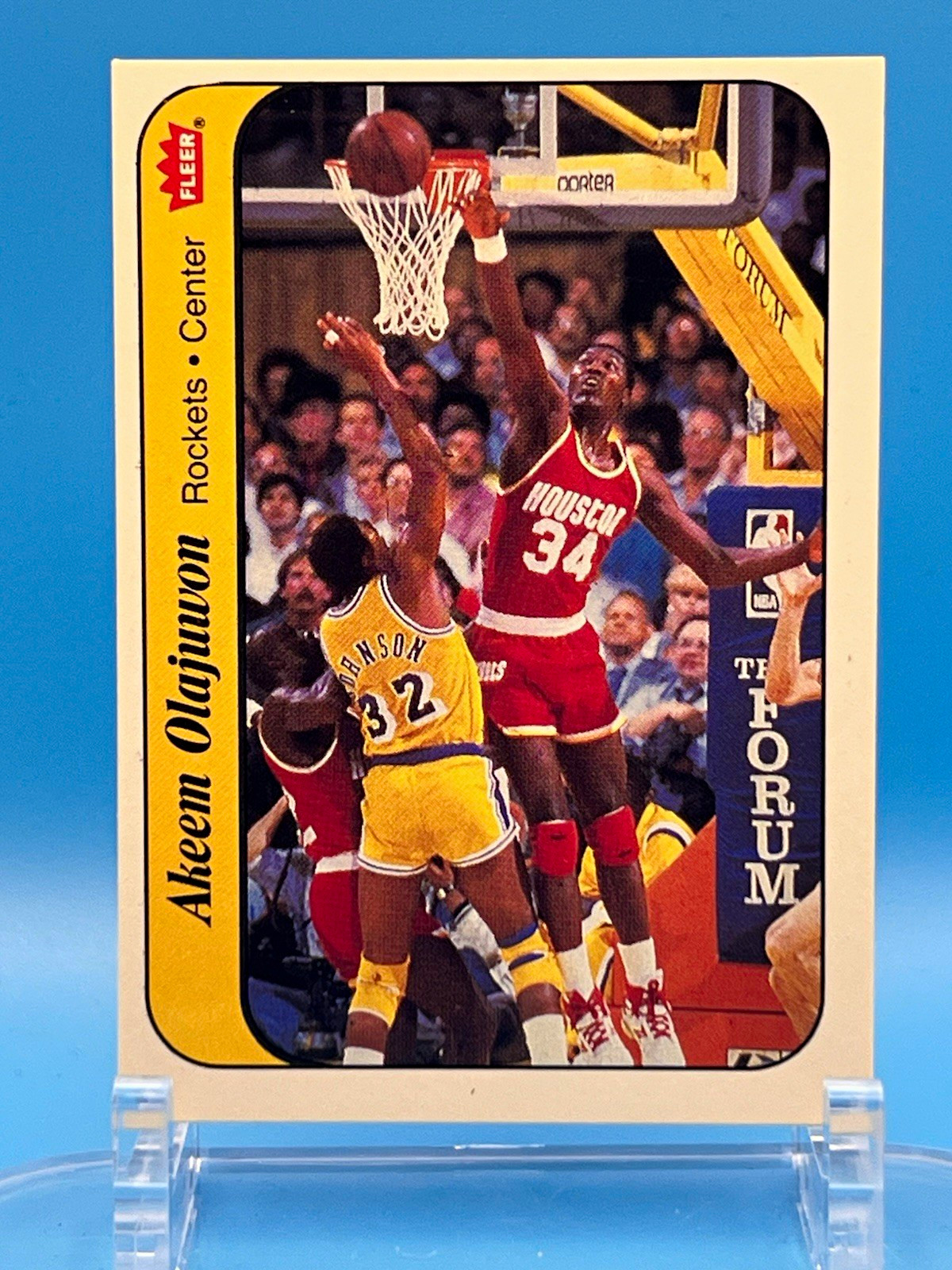 1986 Fleer Akeem Olajuwon, Houston Rockets Sticker #9 of 11