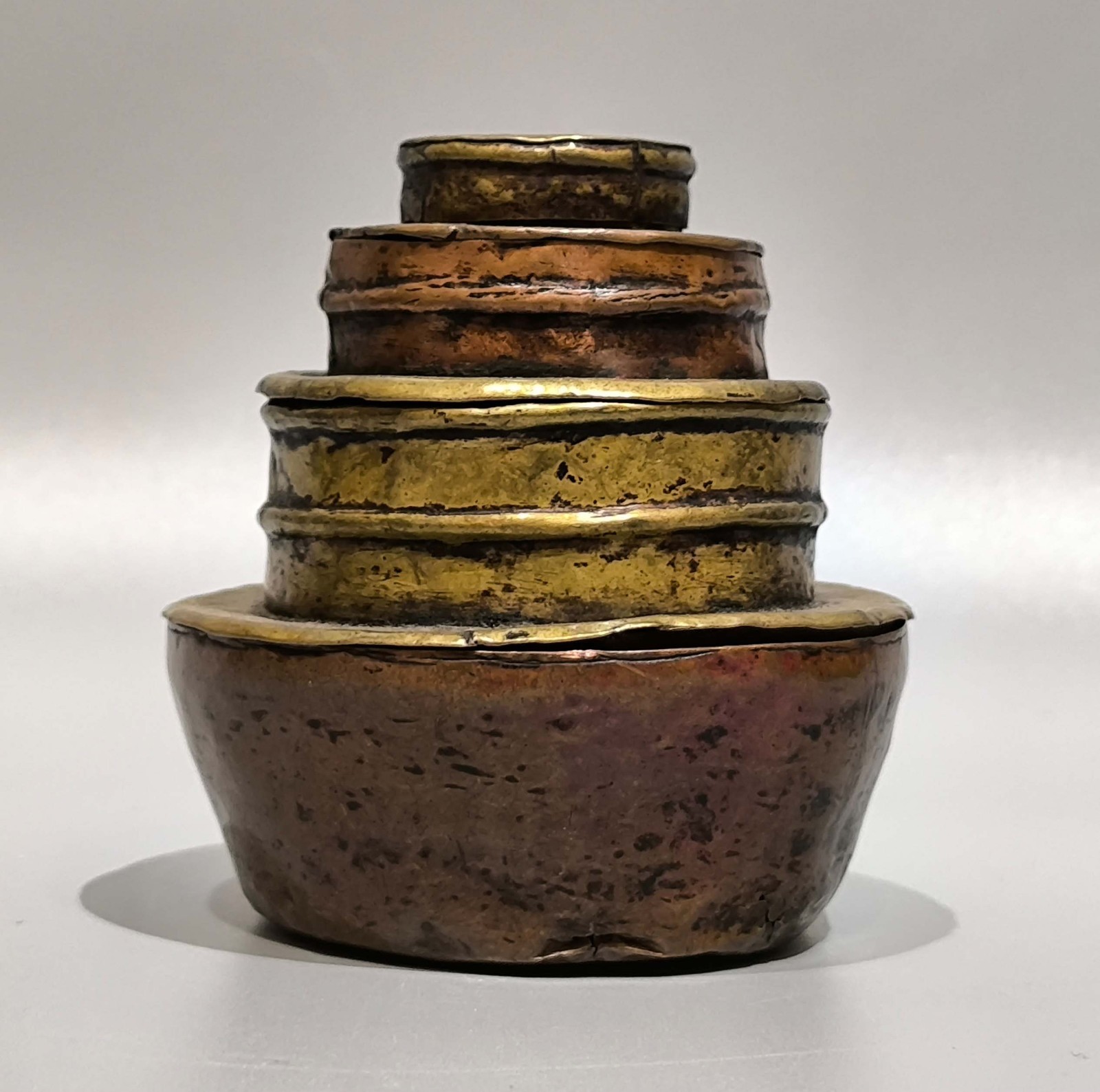 Real Tibet 18th Century Old Antique Buddhist Alloy Copper Ritual Offering Manzha