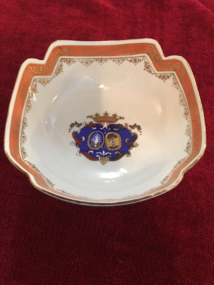 Fabulous Armorial Bowl Mint Condition Hand Painted