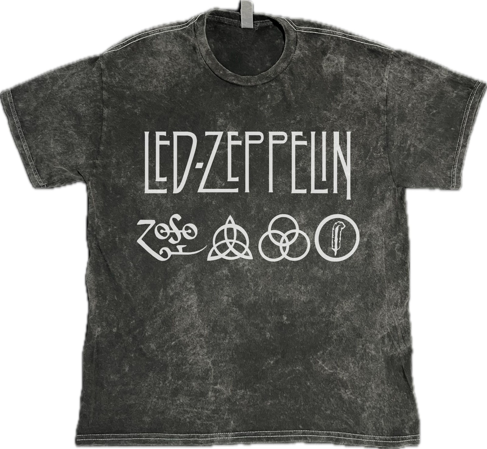 Led Zeppelin T-Shirt 70s Rock Music on Mineral Wash Vintage Washed Tee