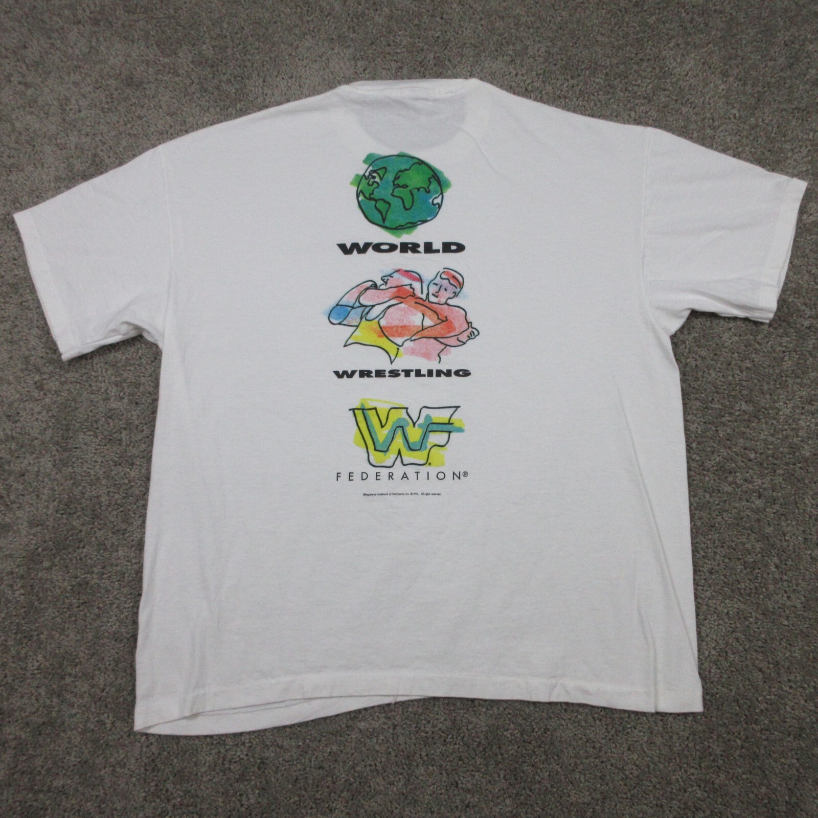 Vintage WWF Shirt Mens 2XL XXL White World Wresting Federation Promo Tee 1995 US