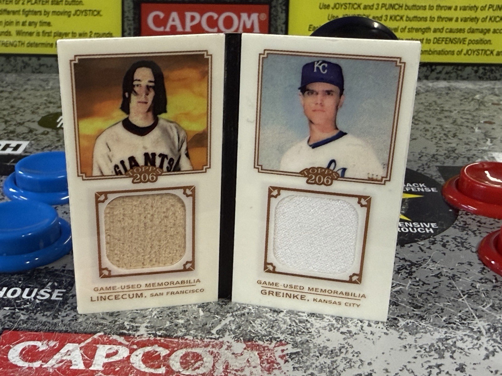 2010 Topps 206 Tim Lincecum & Zack Greinke Dual Relic Booklet #/99 Game Used