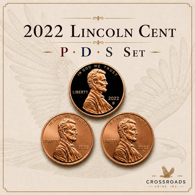2022 P D S Lincoln Shield Proof Penny Set ~ Proof from Set, P/D from Rolls.