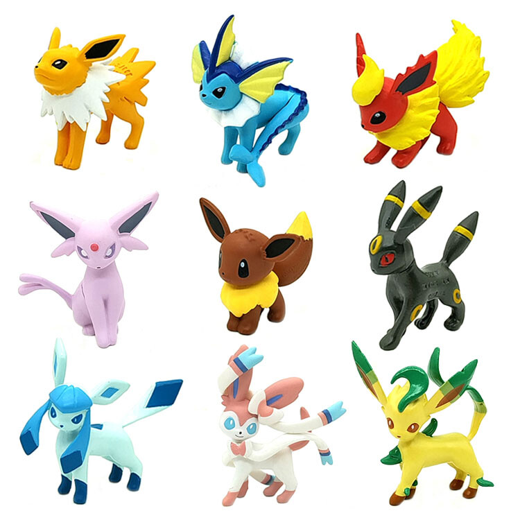 9pcs Eevee Evolution Action Figure Monster Collection Figurine No Box 2\