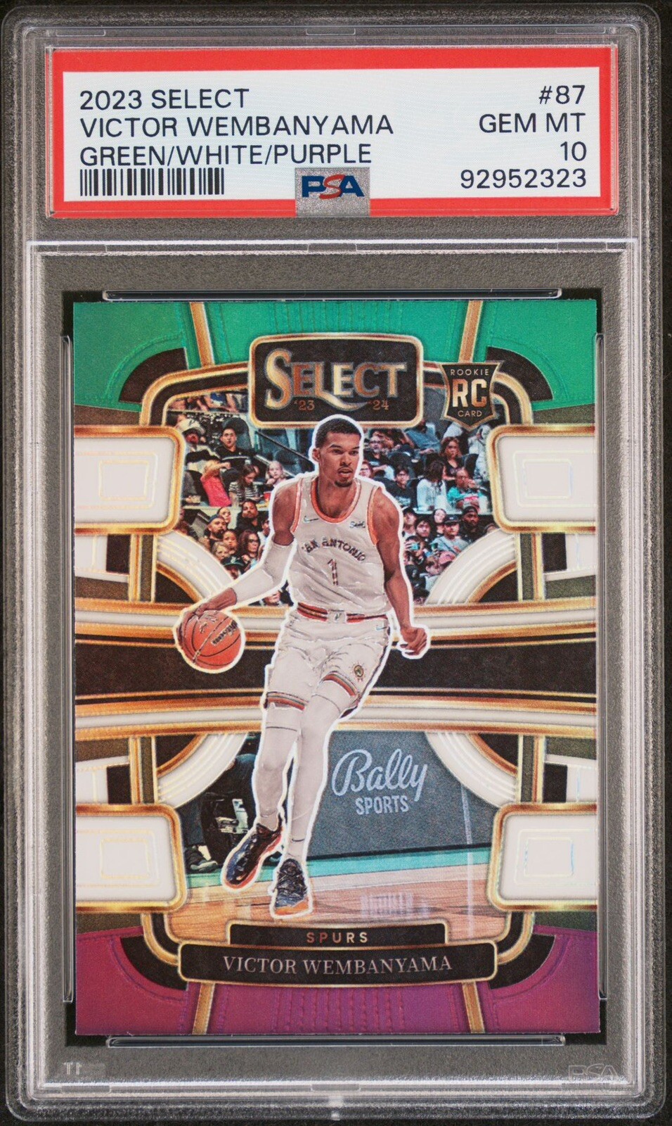 PSA 10 2023-24 Select Victor Wembanyama Green White Purple GWP RC #87 Low POP 🔥 PSA 10 2023-24 Select Victor Wembanyama Green White Purple GWP RC #87 Low POP 🔥