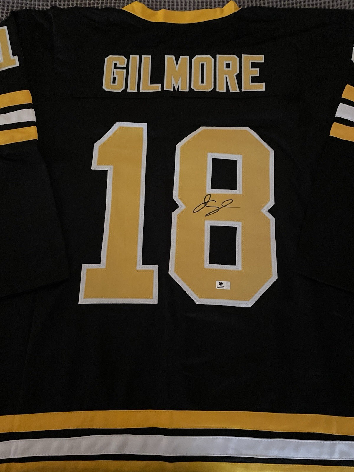 HAPPY GILMORE - ADAM SANDLER SIGNED Custom Hockey Jersey Boston Bruins COA Auto