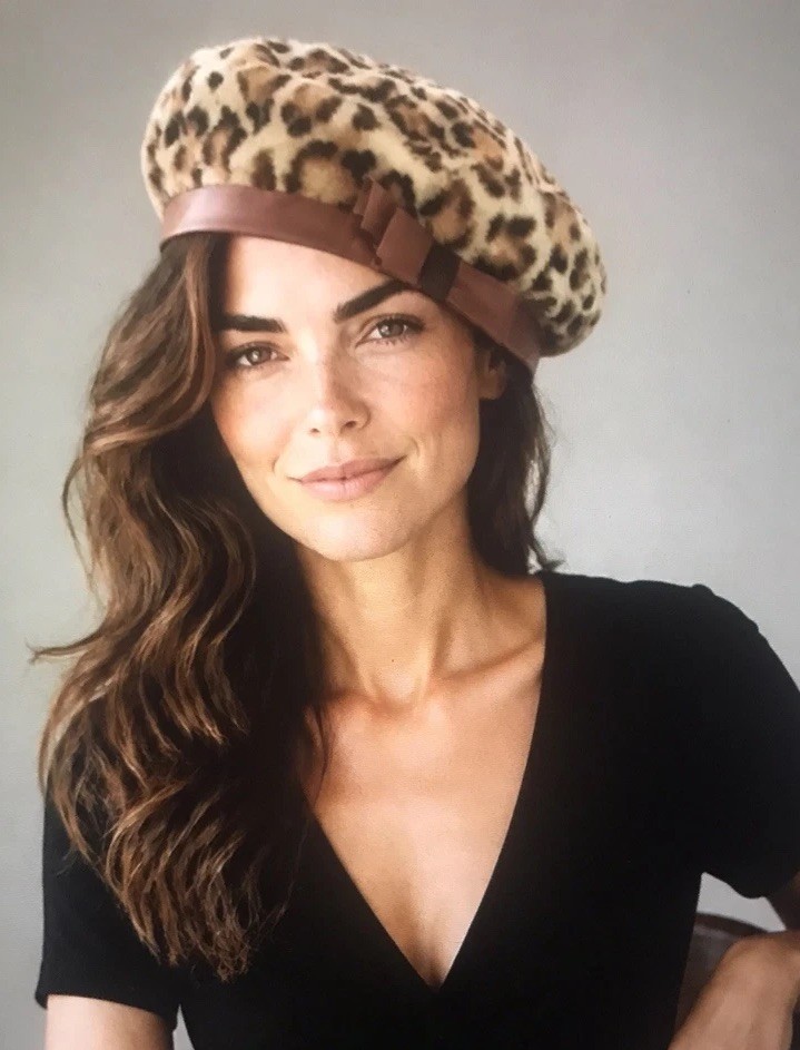 Vtg Original 1940’s Faux Leopard Print Artist Beret Hat