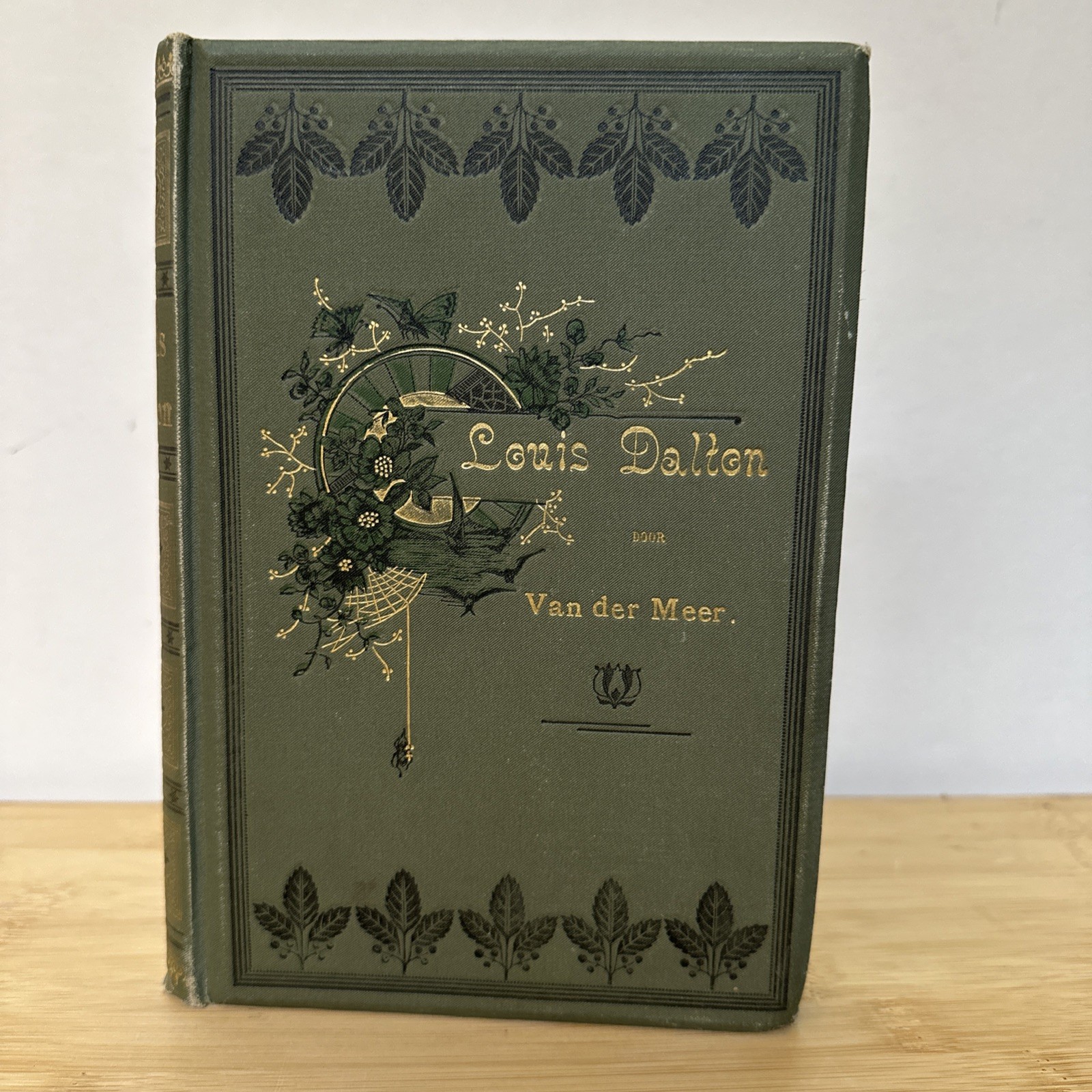 Antique Dutch Book LOUIS DALTON by Van der Meer - Gilt Ornate Green Cloth c.1900