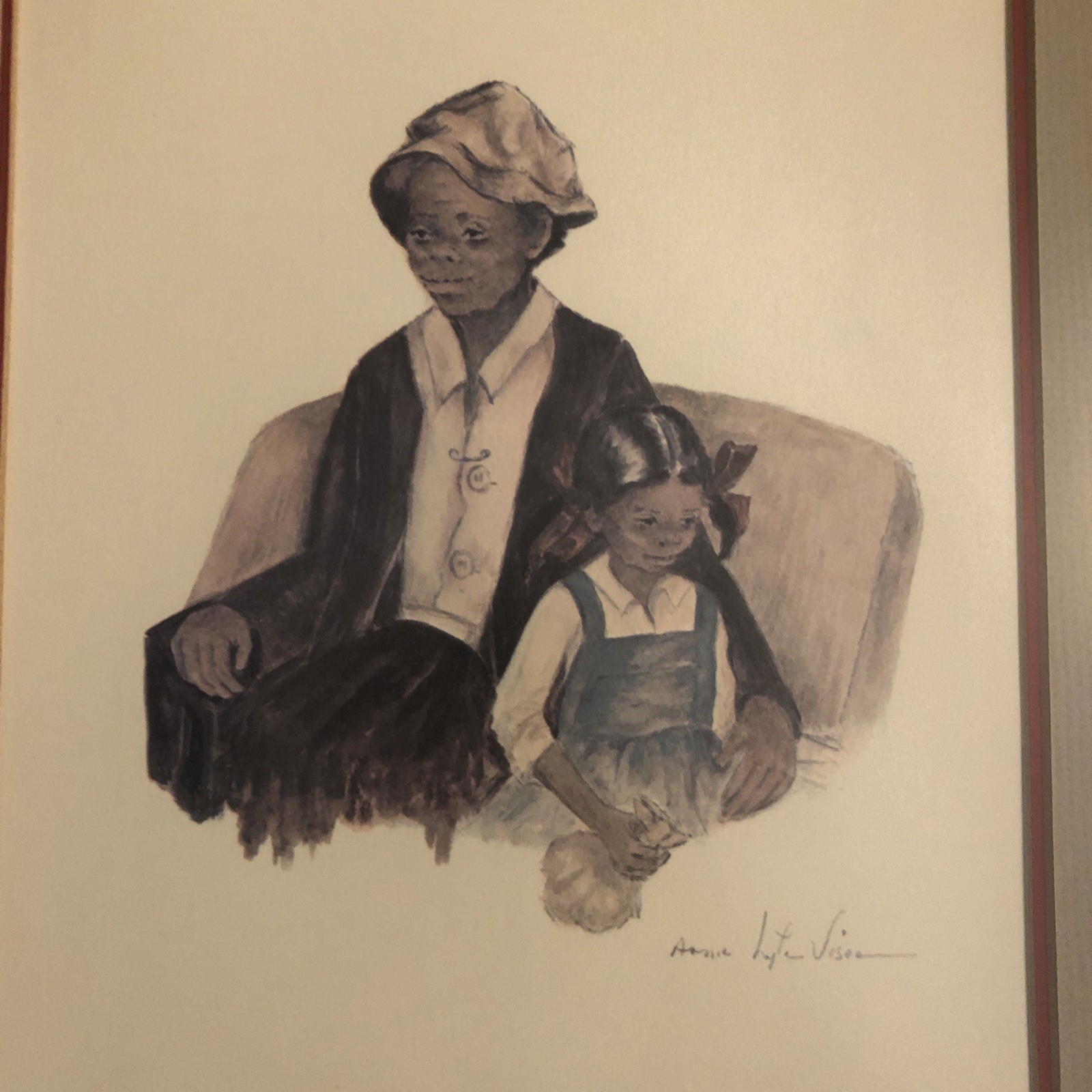 Annie Lyle Viser art print Evelina & Nellie May-Blk Americana Matt & Frame 16x14