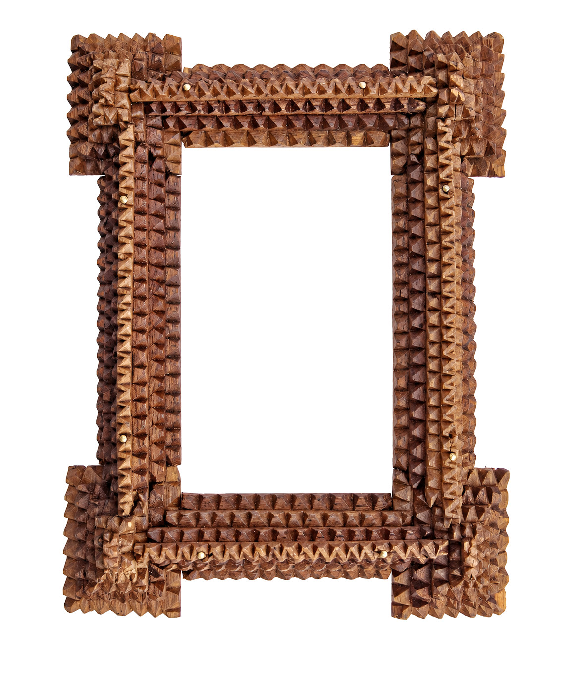 Antique Tramp Art Picture Frame, Black Forest, Original 19th Century (# 19342)