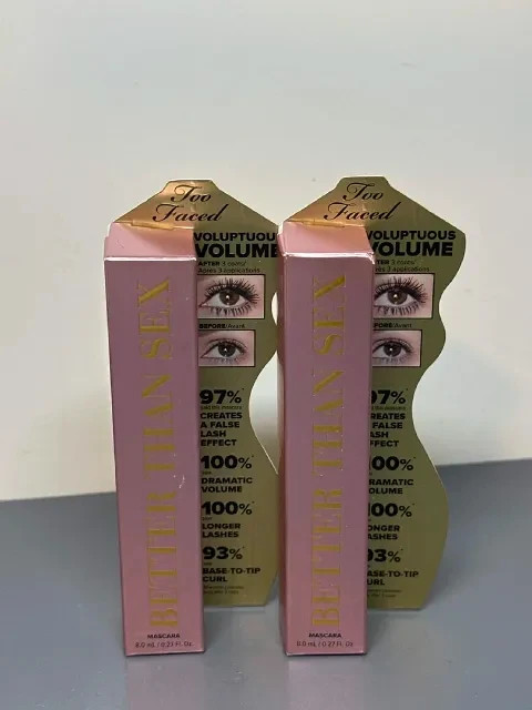 2x Too Faced Better Than Sex Mascara Black - 0.27oz each Full Size NIB