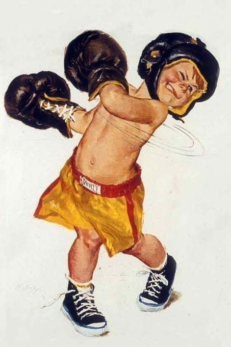Retro Boxing Illustration Poster Vintage Sports Wall Art