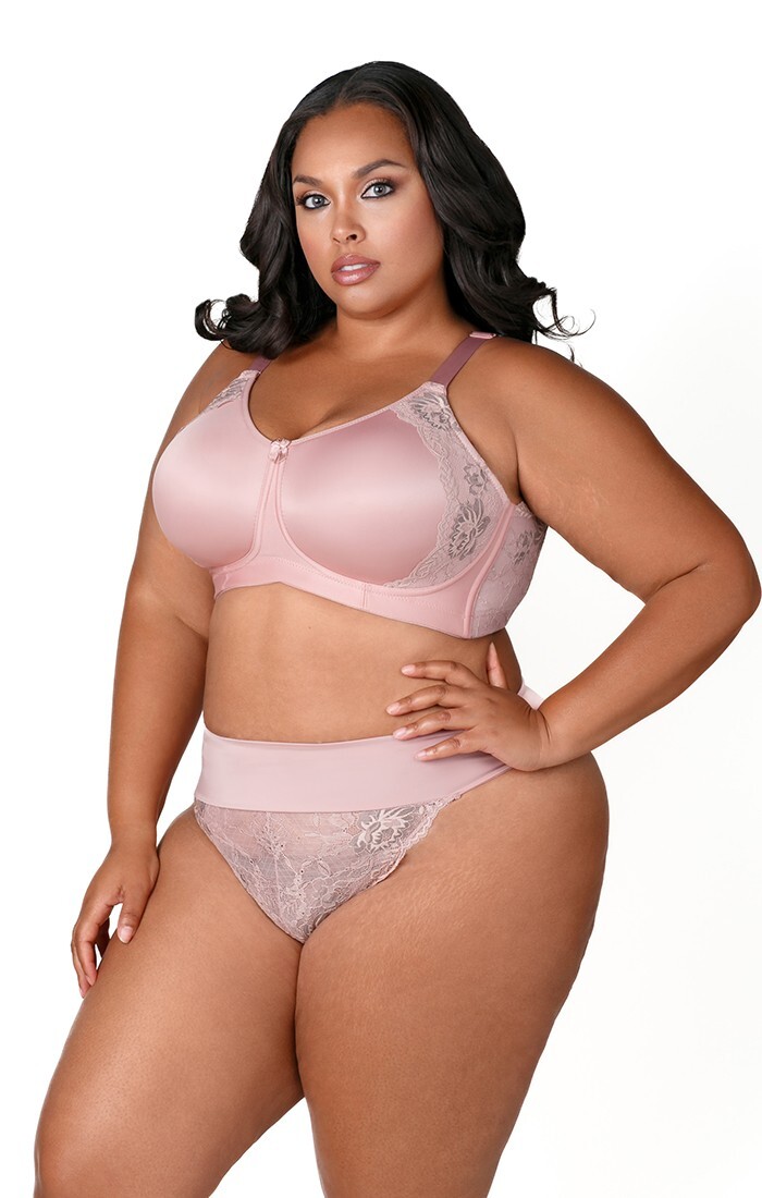 Elila 1903 Dusty Rose Molded  Microfiber & Lace Softcup Bra ~ 36D to 50L