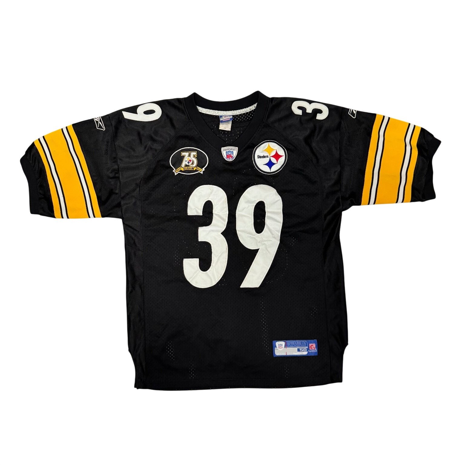 Reebok Pittsburgh Steelers Willie Parker 39 Jersey 75th Anniversary Mens 50 Reebok Pittsburgh Steelers Willie Parker 39 Jersey 75th Anniversary Mens 50