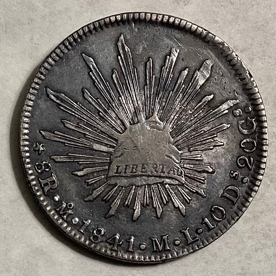 ~ 1841 Mo ML Mexico Silver 8 Reales