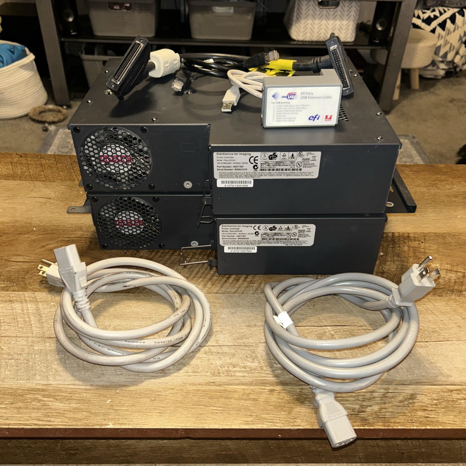 Lot of 2 Fiery E10-01 Celeron 1.8GHz 512MB Printer Controllers w/ & w/o cables Lot of 2 Fiery E10-01 Celeron 1.8GHz 512MB Printer Controllers w/ & w/o cables