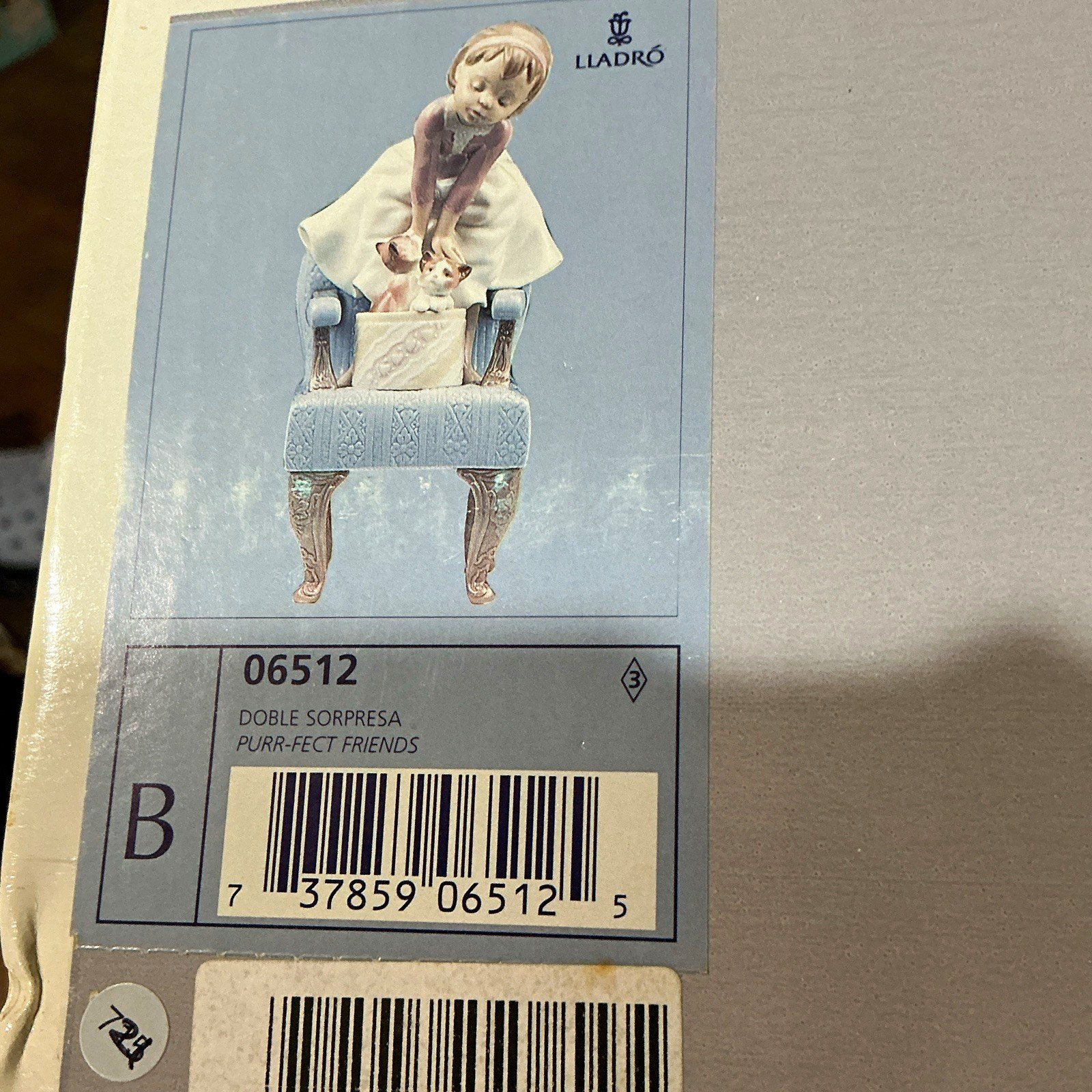 Lladro 6512 Purr-fect Friends Girl In Chair With Kittens Figurine Retired Box